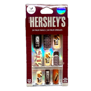 Hershey Chocolate Long Square Vegan Faux Nail Set - 24 Pack - NWT